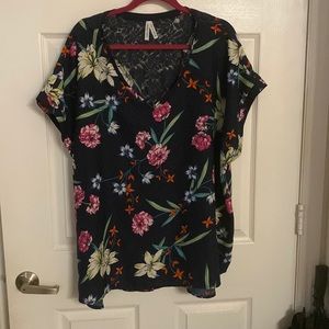 Live 4 Truth Floral Short Sleeve Blouse -Size 3X